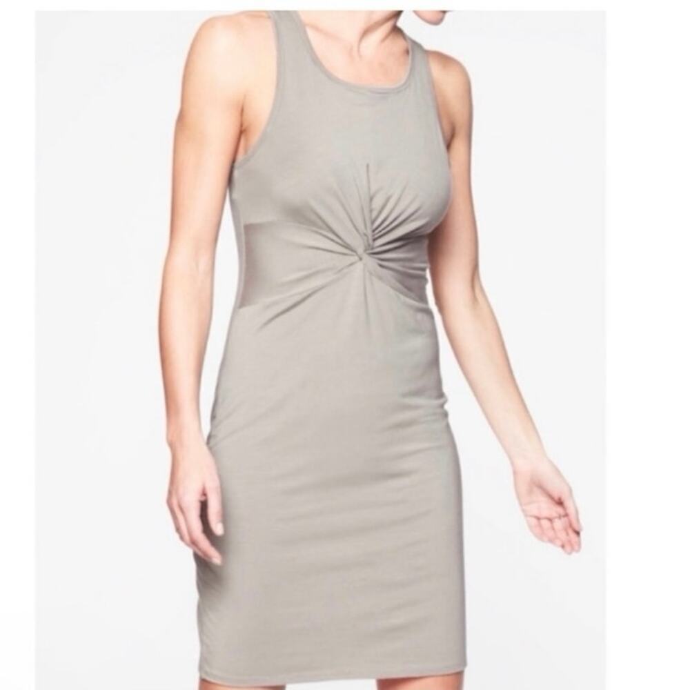 Athleta Barre Bralette Dress Silver Gray Athletic Fitted Shelf Bra Size XS
